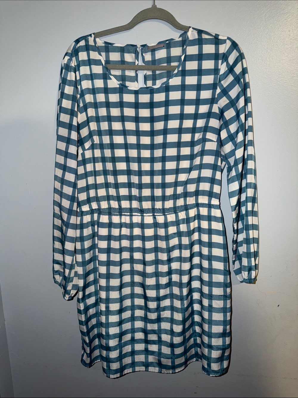 Teal & White Checkered Dress